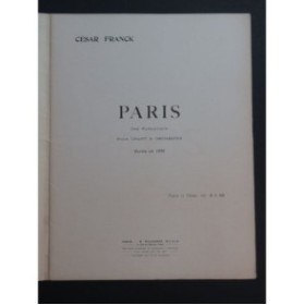 FRANCK César Paris Chant Piano 1917
