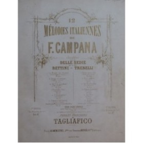 CAMPANA F. Mélodies Italiennes Recueil No 2 Chant Piano ca1860