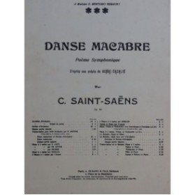 SAINT-SAENS Camille Danse Macabre Piano Violon 1926