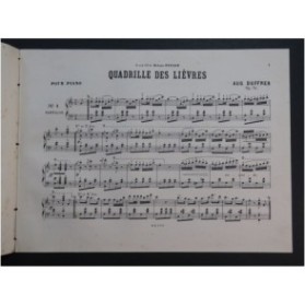 DUFFNER Auguste Quadrille des Lièvres Piano XIXe siècle