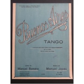 JOVÈS Manuel Buenos Aires Tango Piano ca1925