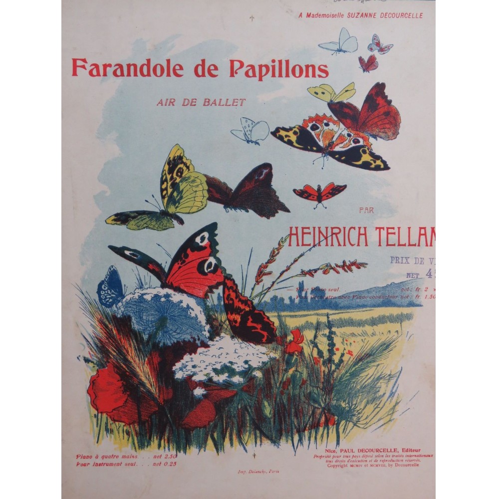 TELLAM Heinrich Farandole de Papillons Piano 1908