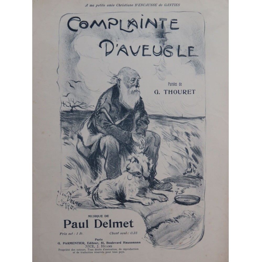 DELMET Paul Complainte d'Aveugle Chant Piano ca1900