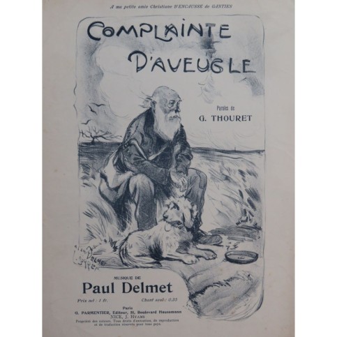 DELMET Paul Complainte d'Aveugle Chant Piano ca1900