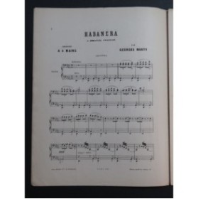 CHABRIER Emmanuel Habanera Piano 4 mains 1888