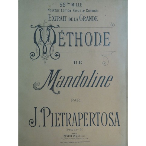 PIETRAPERTOSA J. Méthode de Mandoline