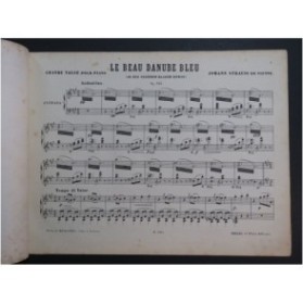 STRAUSS Johann Le Beau Danube Bleu Piano ca1880
