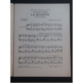WOLFF Bernardo La Bohème G. Puccini Selection Piano 1907