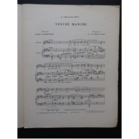 DE BRÉVILLE Pierre Venise Marine Chant Piano 1912