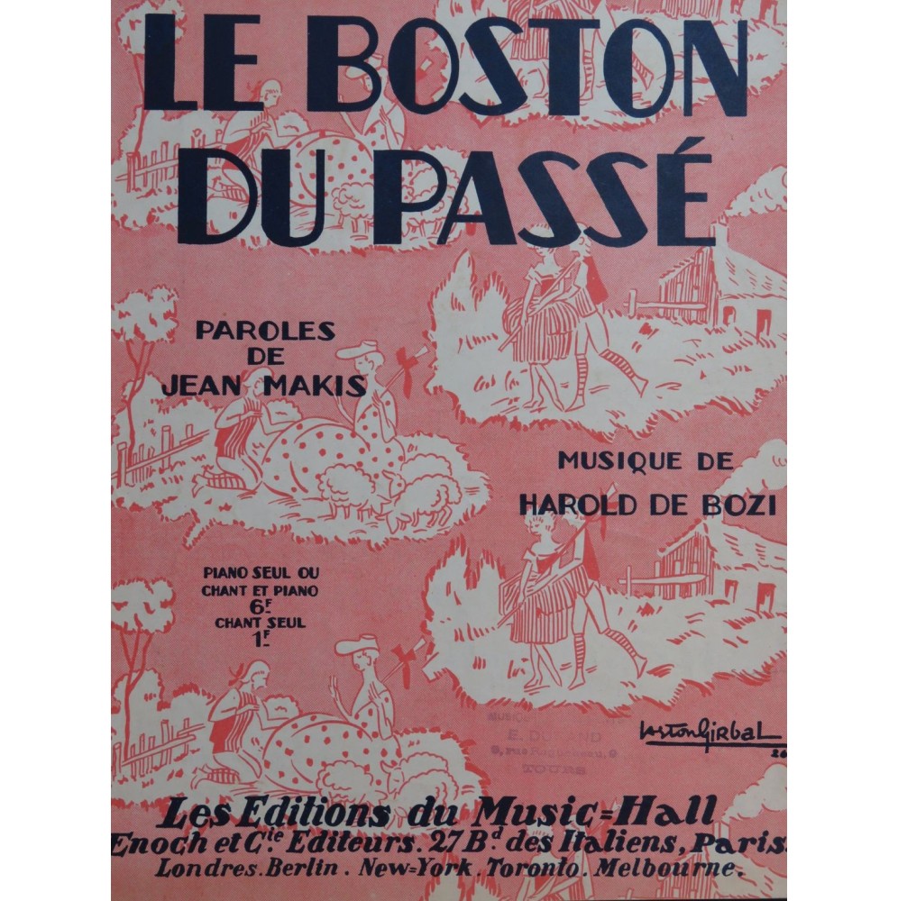 DE ROZI Harold Le Boston du Passé Chant Piano 1926