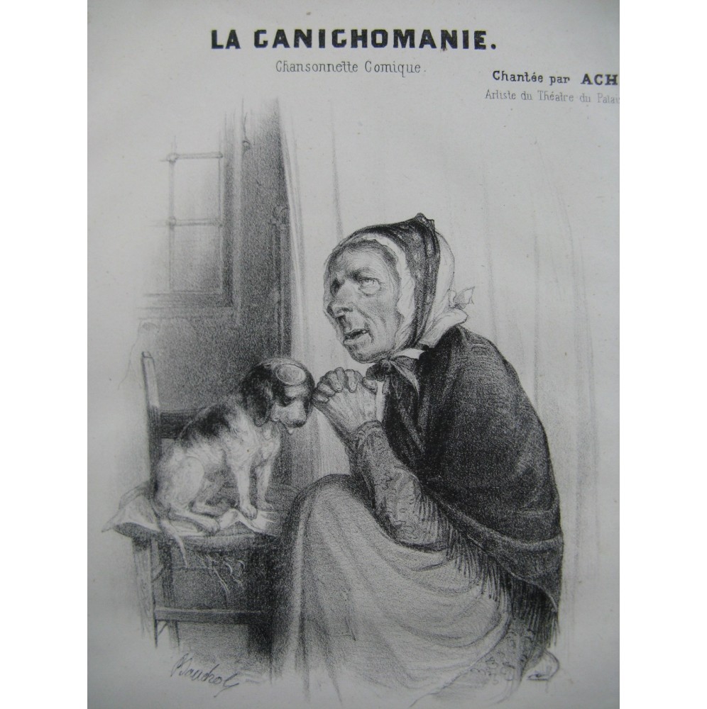 LA CANICHOMANIE Illustration XIXe siècle