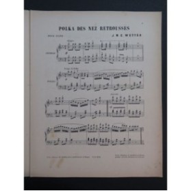 WETTER J. M. E. Polka des Nez Troussés Piano