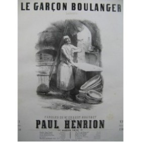 LE GARÇON BOULANGER Jules DAVID Illustration XIXe siècle