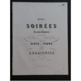 BERBIGUIER Tranquille Mélange de Meyerbeer Flûte Piano ca1838