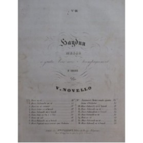 HAYDN Joseph Messe Solennelle en Ut Chant Orgue ca1850