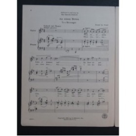 LA FORGE Frank An einen Boten Chant Piano 1919