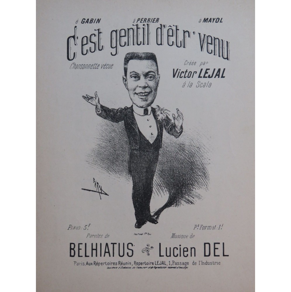 DEL Lucien C'est gentil d'êtr'venu Chant Piano