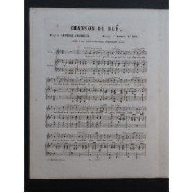 KLEIN Aloys Chanson du Blé Chant Piano XIXe siècle