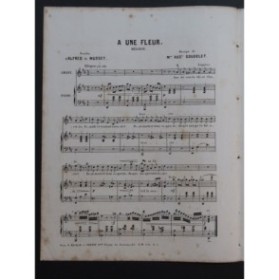 GOUGELET Aug. A une Fleur Chant Piano ca1885