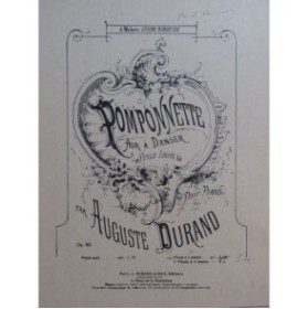 DURAND Auguste Pomponnette Air à danser Piano 4 mains