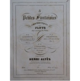 ALTÈS Henri La Vénitienne op 4 Piano Flûte ca1850