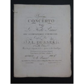 DUSSEK J. L. Concerto No 6 op 27 Orchestre ca1795
