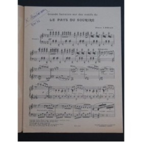LEHAR Franz Le Pays du Sourire Fantaisie Piano 1944