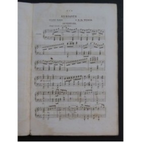 WEBER Euriante Opéra Piano solo ca1840