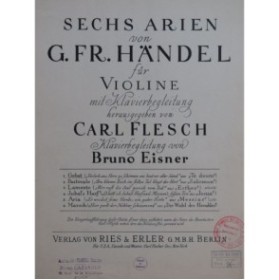 HAENDEL G. F. Gebet Aria Te Deum Piano Violon 1927