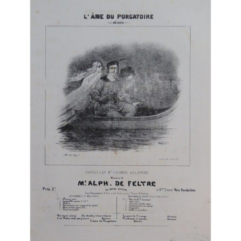 DE FELTRE Alphonse L'Ame du Purgatoire Chant Piano Violoncelle ou Alto ca1840