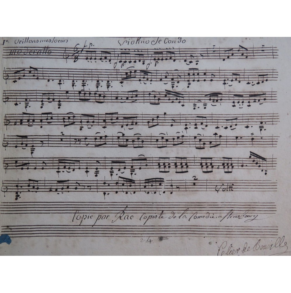 Recueil de Pièces Manuscrit pour 2e Violon XVIIIe siècle