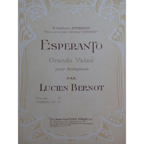 BERNOT Lucien Esperanto Granda Valso Piano