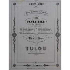 TULOU Jean-Louis Souvenir du Théâtre Italien Piano Flûte XIXe