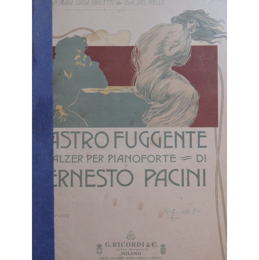 PACINI Ernesto Astro Fuggente Valzer Piano 1899