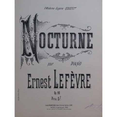 LEFÈVRE Ernest Nocturne Piano