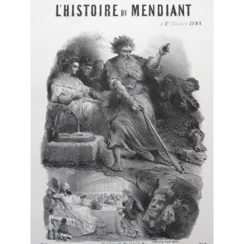 L'Histoire du Mendiant Célestin NANTEUIL Illustration XIXe siècle