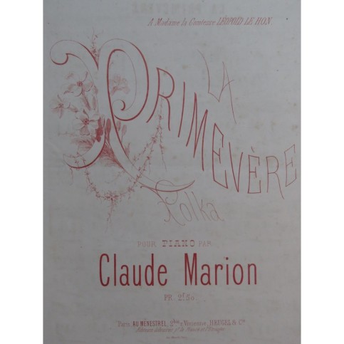 MARION Claude La Primevère Piano ca1865