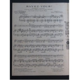 CHANTRIER Albert Savez-Vous Chant Piano 1925