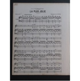 LÜBNER H. La plus jolie Chant Piano XIXe siècle