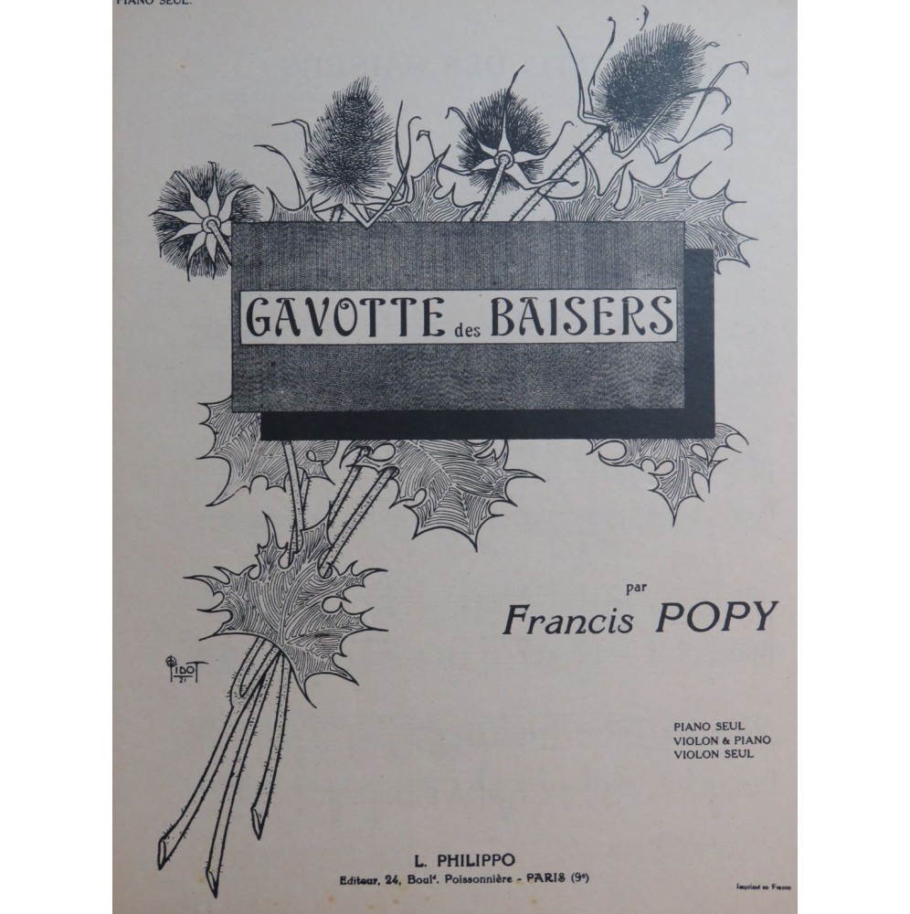 POPY Francis Gavotte des Baisers Piano