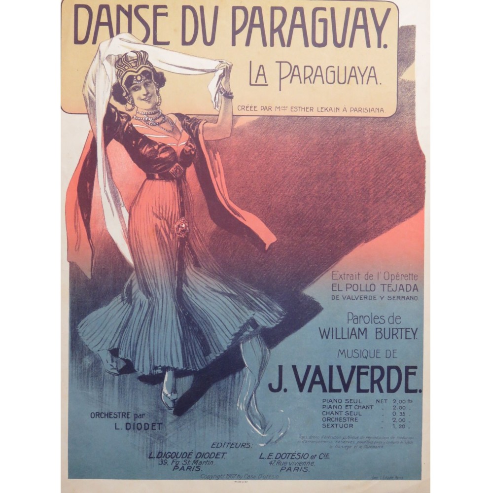 Danse du Paraguay La Paraguaya Illustration 1907