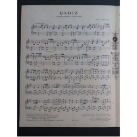 SENTIS José Cadiz Piano 1926