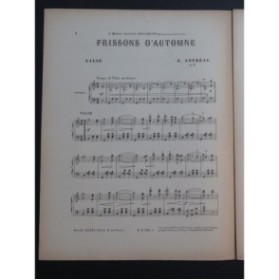 ANTRÉAS E. Frissons d'Automne Piano ca1910