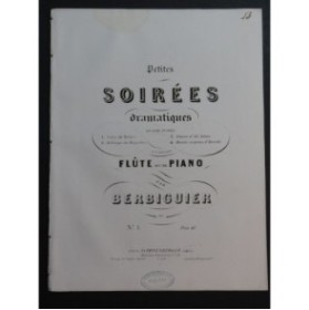 BERBIGUIER Tranquille Choeur d'Adolphe Adam Flûte Piano ca1838