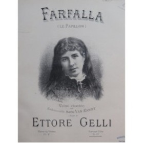 GELLI Ettore Farfalla Le Papillon Valse Piano Flûte ca1890