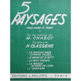 CLASSENS Henri Paysages 5 Pièces Chant Piano 1951