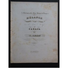 ADAM Adolphe Mélange sur Carafa Piano ca1840