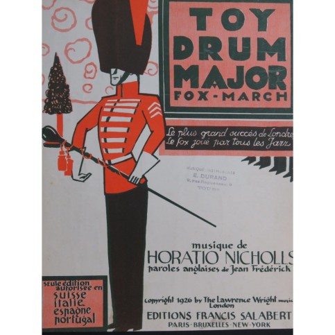 NICHOLIS Horatio Toy Drum Major Piano 1926