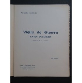 GEORGES Alexandre Mater Dolorosa Chant Piano 1918