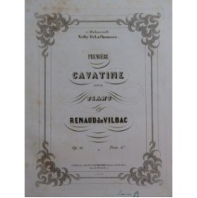 DE VILBAC Renaud Cavatine No 1 Piano ca1850